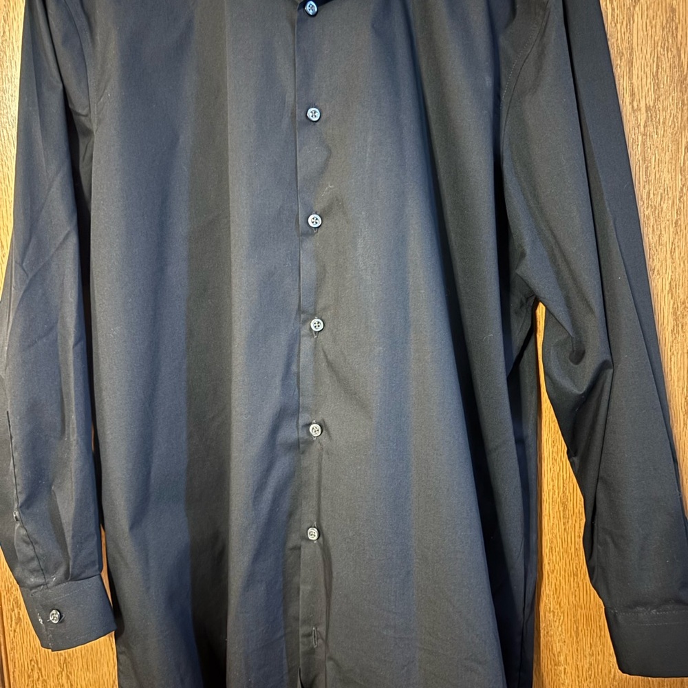 JF J.Ferrar Men's Black Dress Shirt